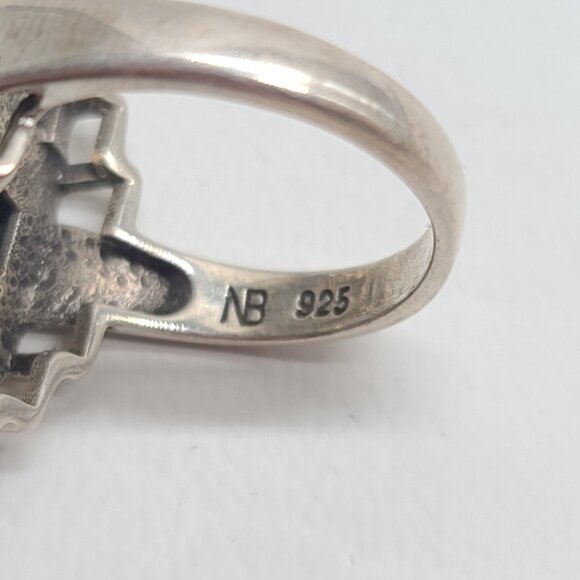 Nicky Butler sterling 925 lapis lazuli moonstone geometric ring purple enamel, 7 - Picture 3 of 10